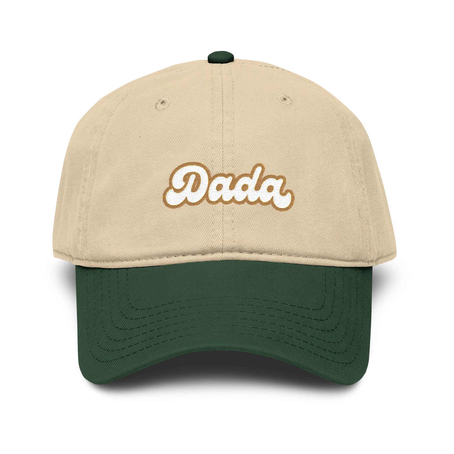 Dada Script Embroidered Washed Baseball Cap — Retro Dad Dad Hat