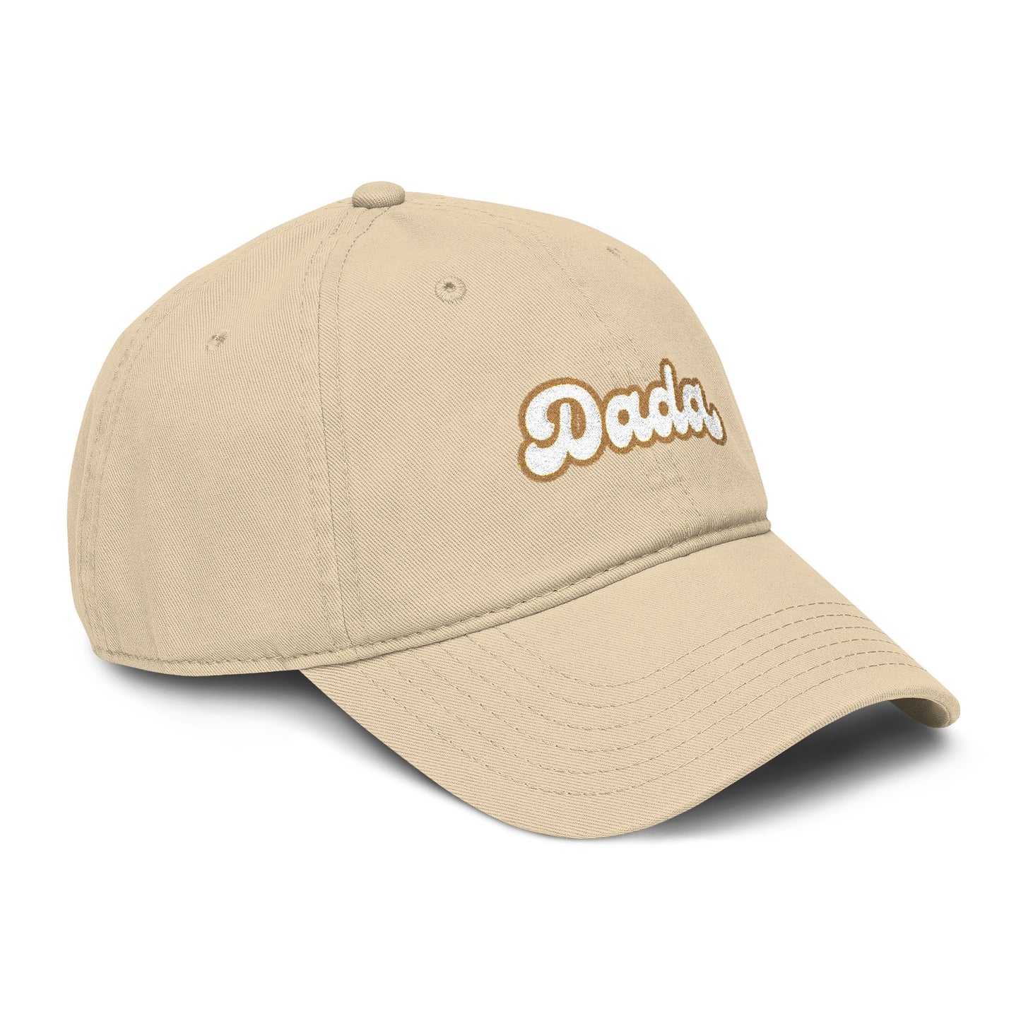 Dada Script Embroidered Washed Baseball Cap — Retro Dad Dad Hat