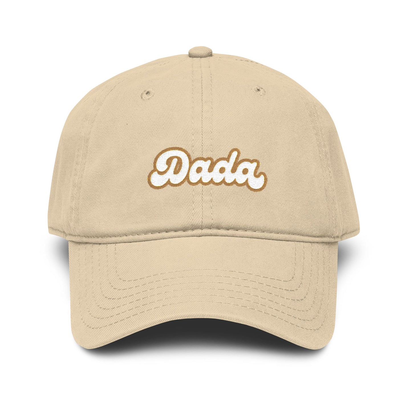 Dada Script Embroidered Washed Baseball Cap — Retro Dad Dad Hat