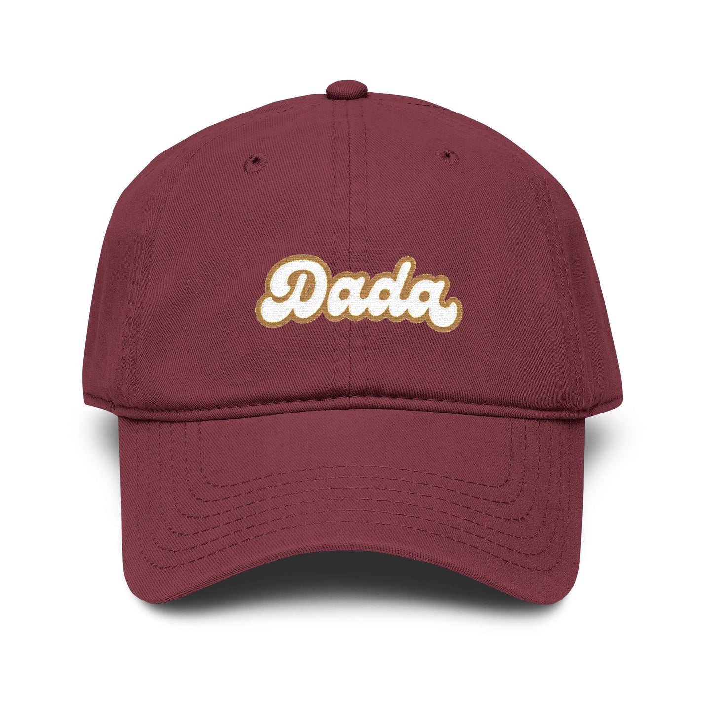 Dada Script Embroidered Washed Baseball Cap — Retro Dad Dad Hat